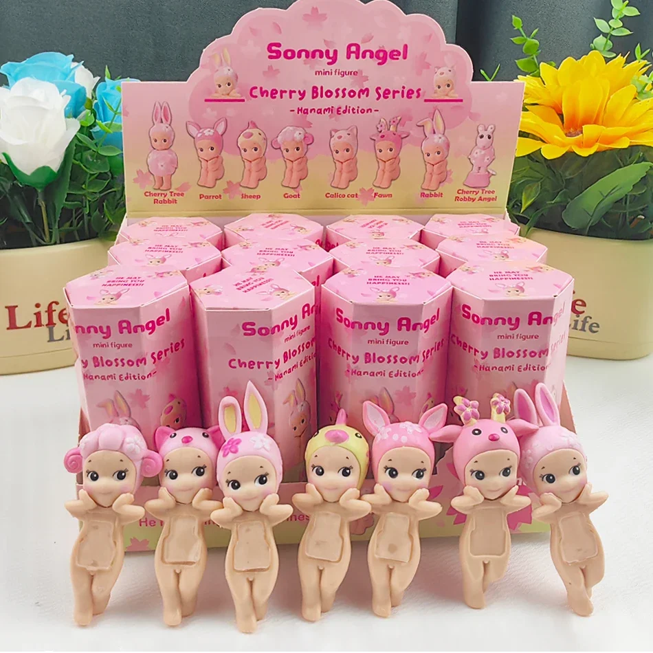 Caja ciega de la serie Sunny Angel Cherry Blossom, adornos de figuras de Anime, muñecos, Fans, regalo para niños, caja ciega aleatoria, superventas, 2025