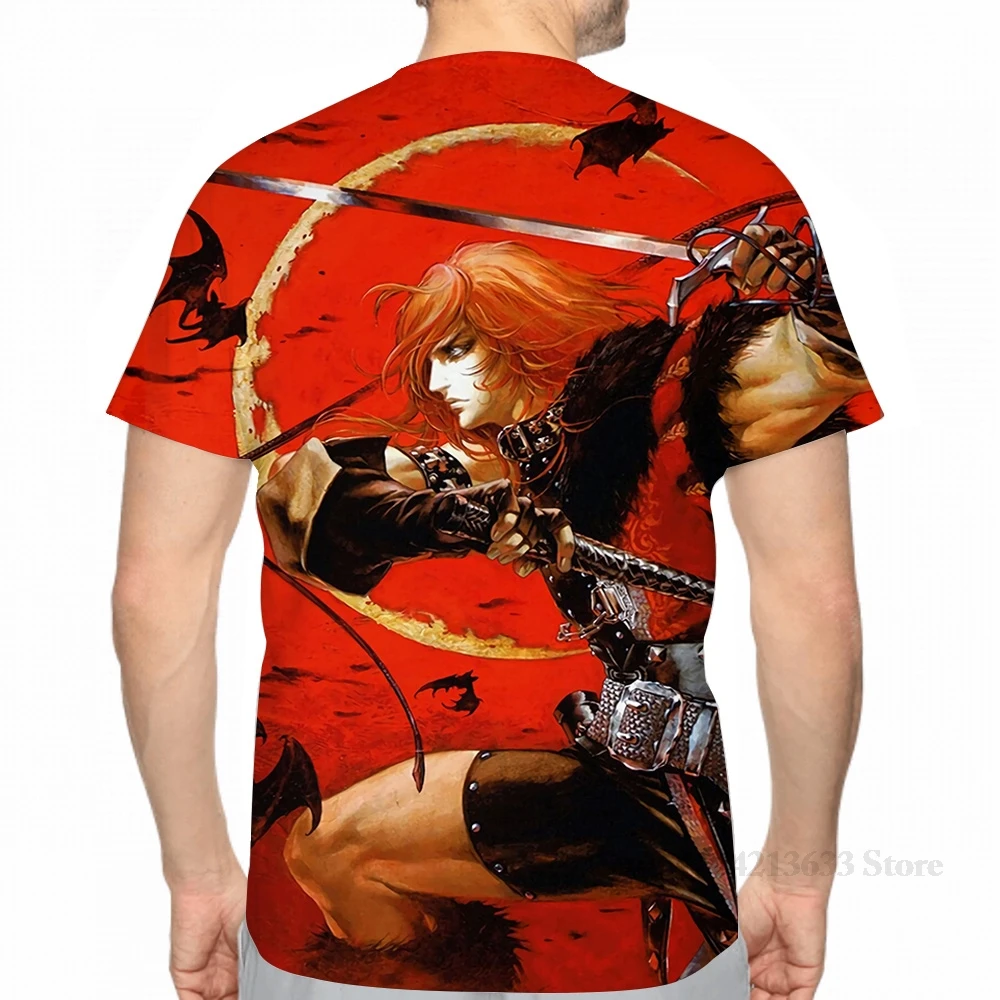 في جميع أنحاء طباعة أيامي كوجيما سيمون بلمونت (كاستليفانيا) الرجال تي شيرت المرأة فتاة الموضة تي شيرت الصبي بلايز تيز