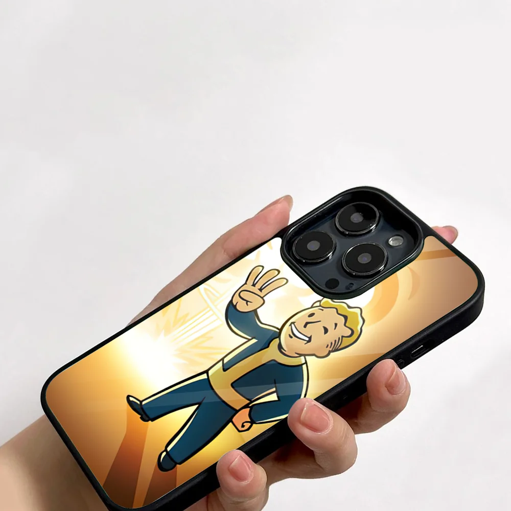 Funny F-Fallout Boy Phone Case For IPhone 11 12 13 14 15 16 Plus Pro Max Mirror Acrylic PC TPU Cover