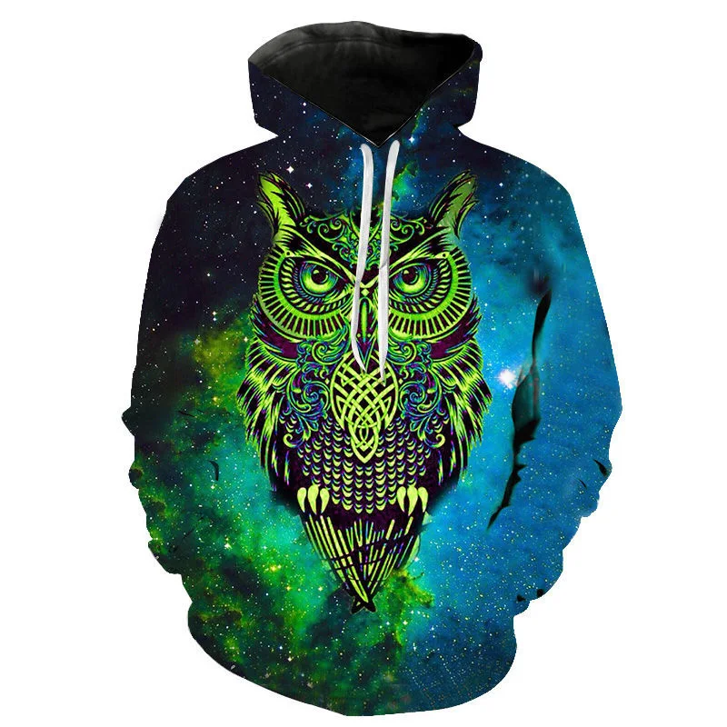 

New Arrival Fashion Casual Hoodies Men Women Children Owl 3D Print Sweatshirts Cool Boy Girl Kids Hooded Pullover