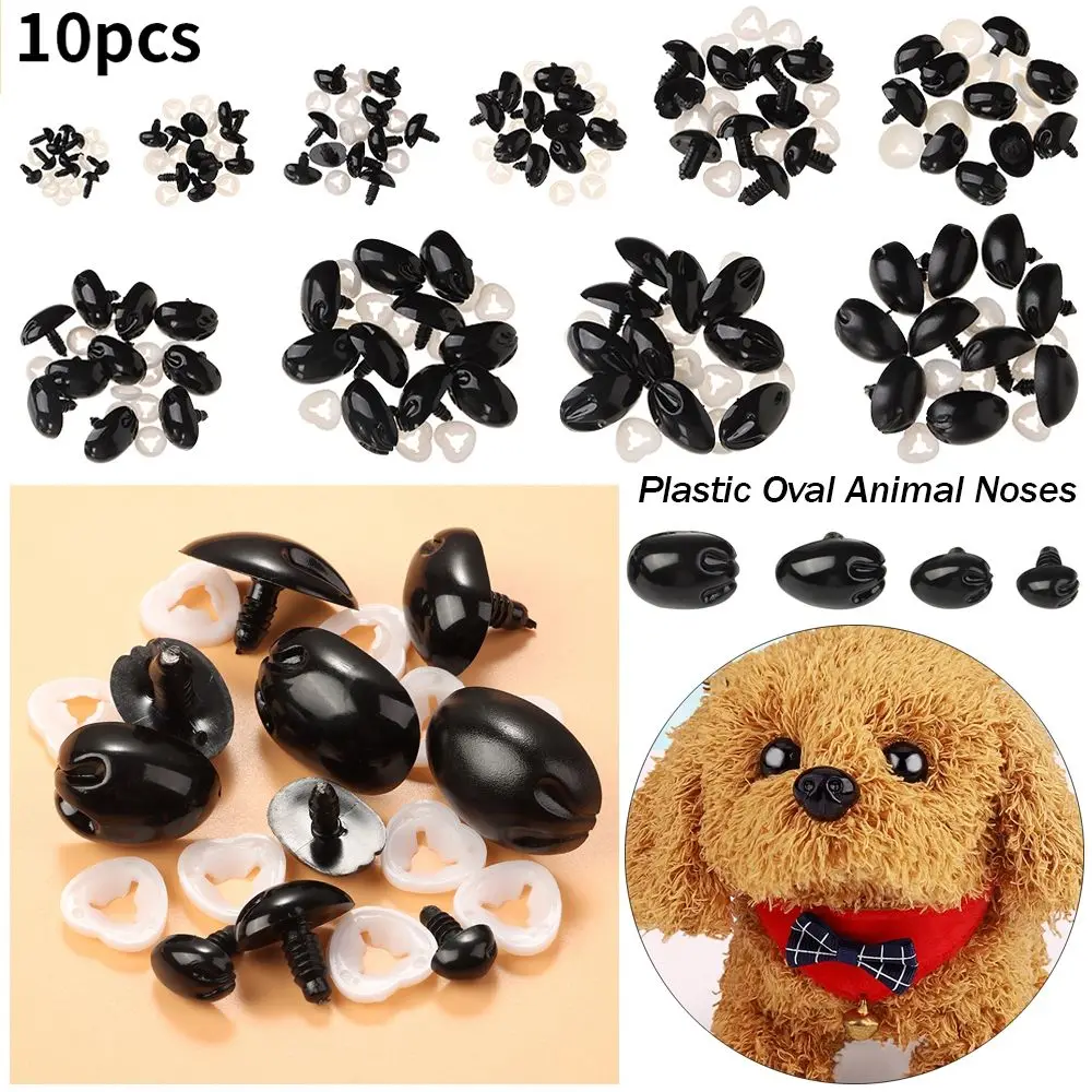 10pcs Craft Bear Buttons giocattoli di plastica accessori per bambole nasi di sicurezza parti naso per bambole fai da te naso ovale