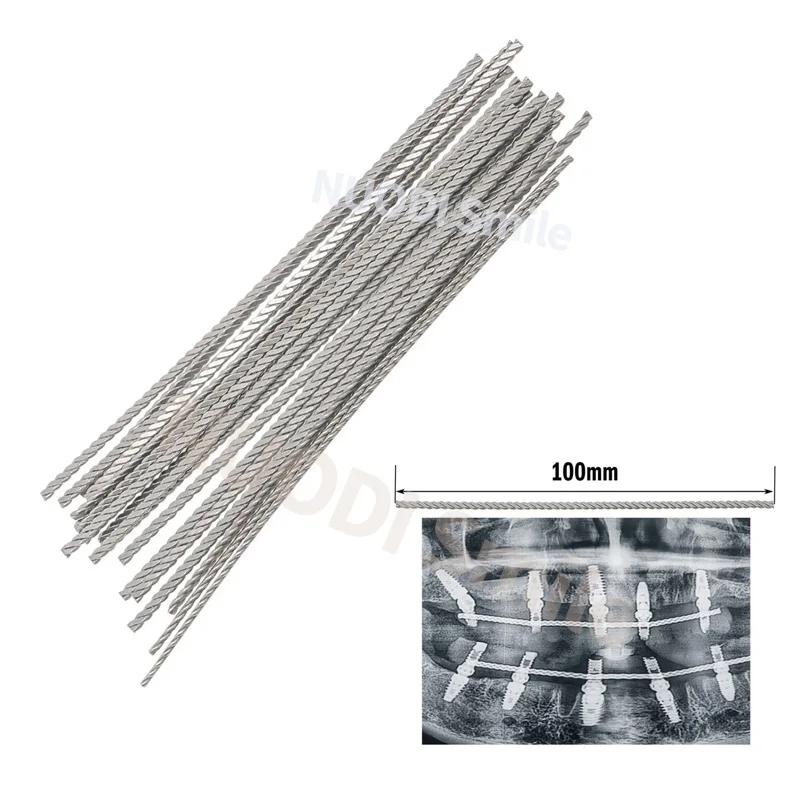 2/5/10Pcs Dental Implant Connector Wire Bar Stainless Steel Wires 100mm Overdenture MU Twist Strengthener Dentistry Implant Tool