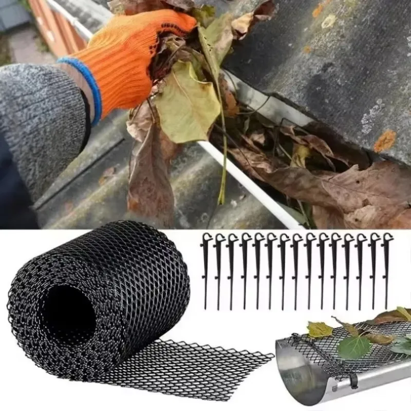 Roof Gutter Protection Mesh Gutter Retainers Leaf Filter Anti Clogging Mesh Cuttable horticultural protection filters