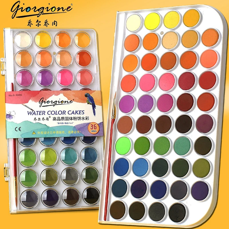 Watercolor Paint Set, 12/24/28/36/48 Colors Metallic and Fluorescent Colors Perfect Travel Watercolor Set for Artists, Children