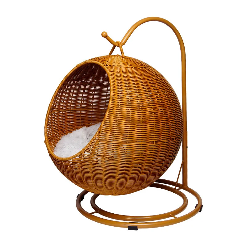 

Cat Nest Rattan Cat Four Seasons Universal House Villa Removable Household Cage Kennel Bed Pet Supplies