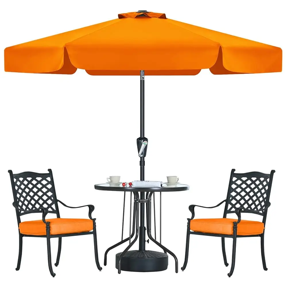 

Valance Patio Umbrella For Outdoor Table Market (7.5Ft, Orange)
