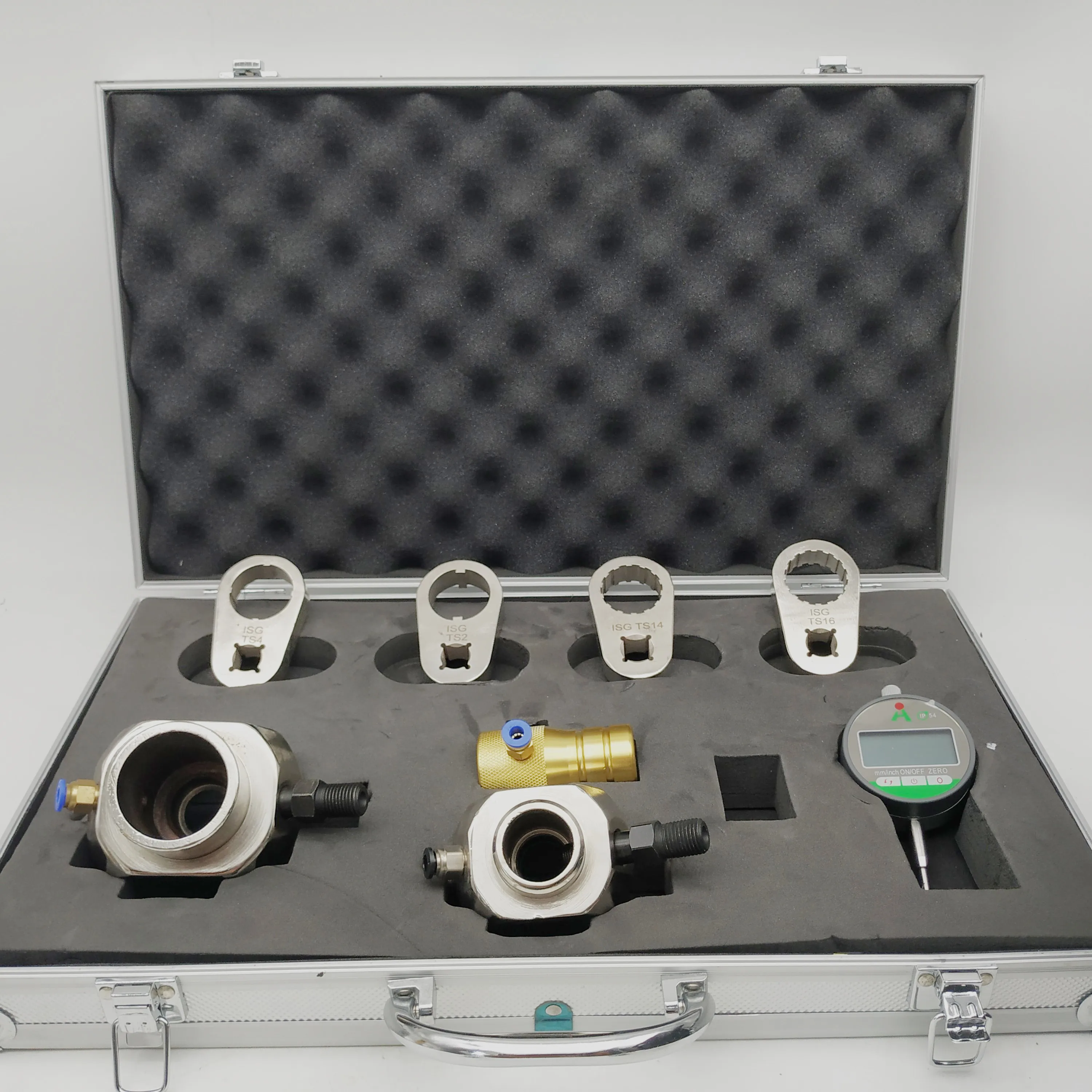 Último juego de herramientas de desmontaje de alta calidad, juego de herramientas de medición, juego de herramientas de calibración para inyector Cummins Isg