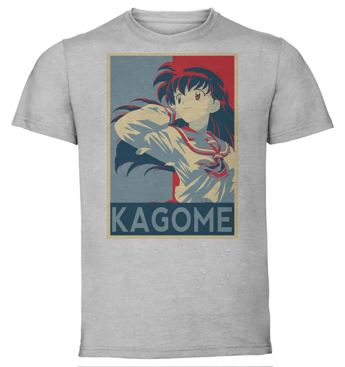 T-Shirt Unisex Grey Propaganda Inuyasha Kagome