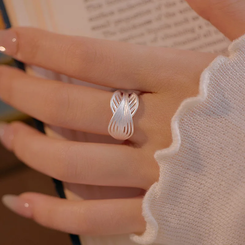 خواتم من الفضة الإسترليني عيار 925 للنساء، خاتم كلاسيكي مصنوع يدويًا وقابل للتعديل، هدية بيجو للسيدات #2
