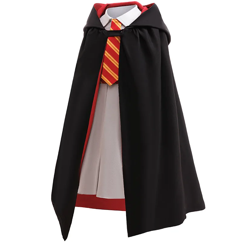 Nuevo vestido de uniforme de capa con capucha para niños, conjunto de bata mágica para Cosplay de Halloween, regalos de Navidad y Halloween, trajes de fiesta de Carnaval