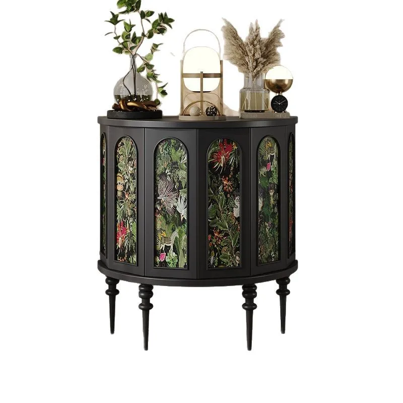 

French entrance table modern simple ultra-narrow entrance corridor cabinet living room wall solid wood decorative