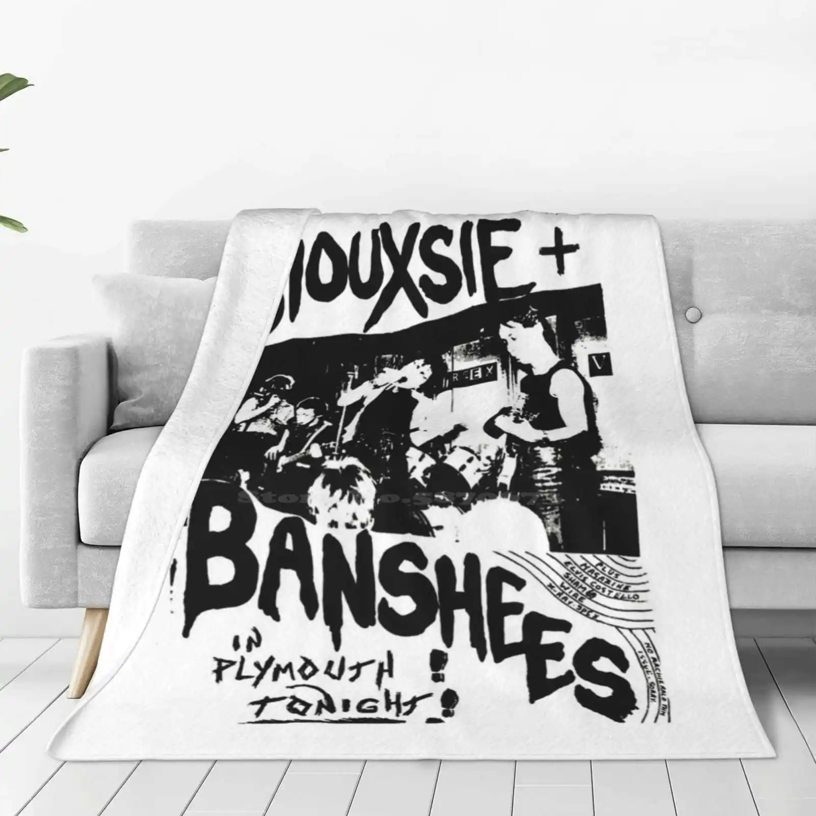 Siouxsie Flyer Best Selling Room Household Flannel Blanket Siouxsie Banshees Music Newvawe Postpunk White Black Singer Sex