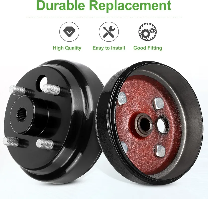 10L0L طبلة فرامل عربة الجولف/مجموعة المحور (كهربائية) لـ EZGO TXT يستبدل OEM #   19186G1P #3