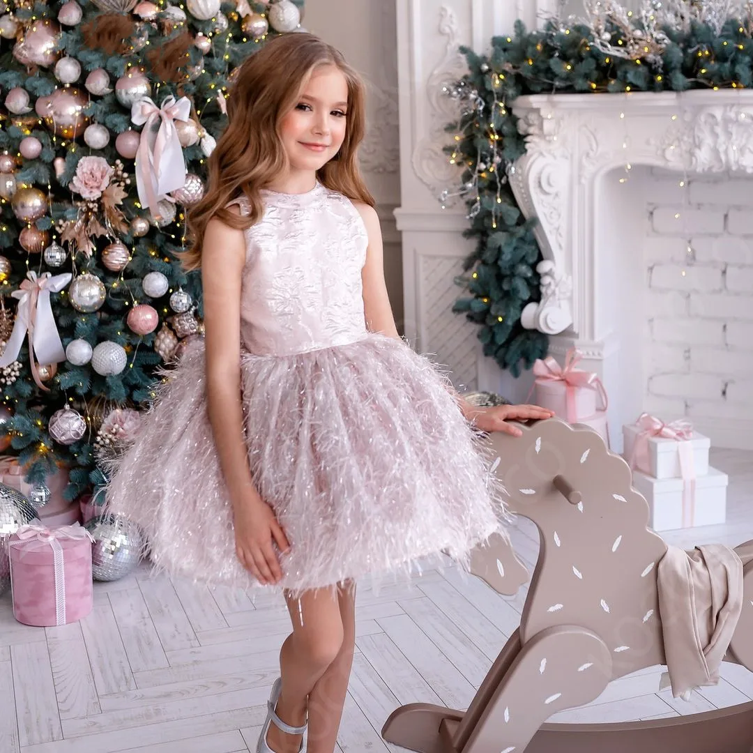 Precioso vestido corto sin mangas de princesa delicado con flores para niña, vestidos de boda, fiesta, baile, vestidos de primera comunión, regalo de cumpleaños para niños