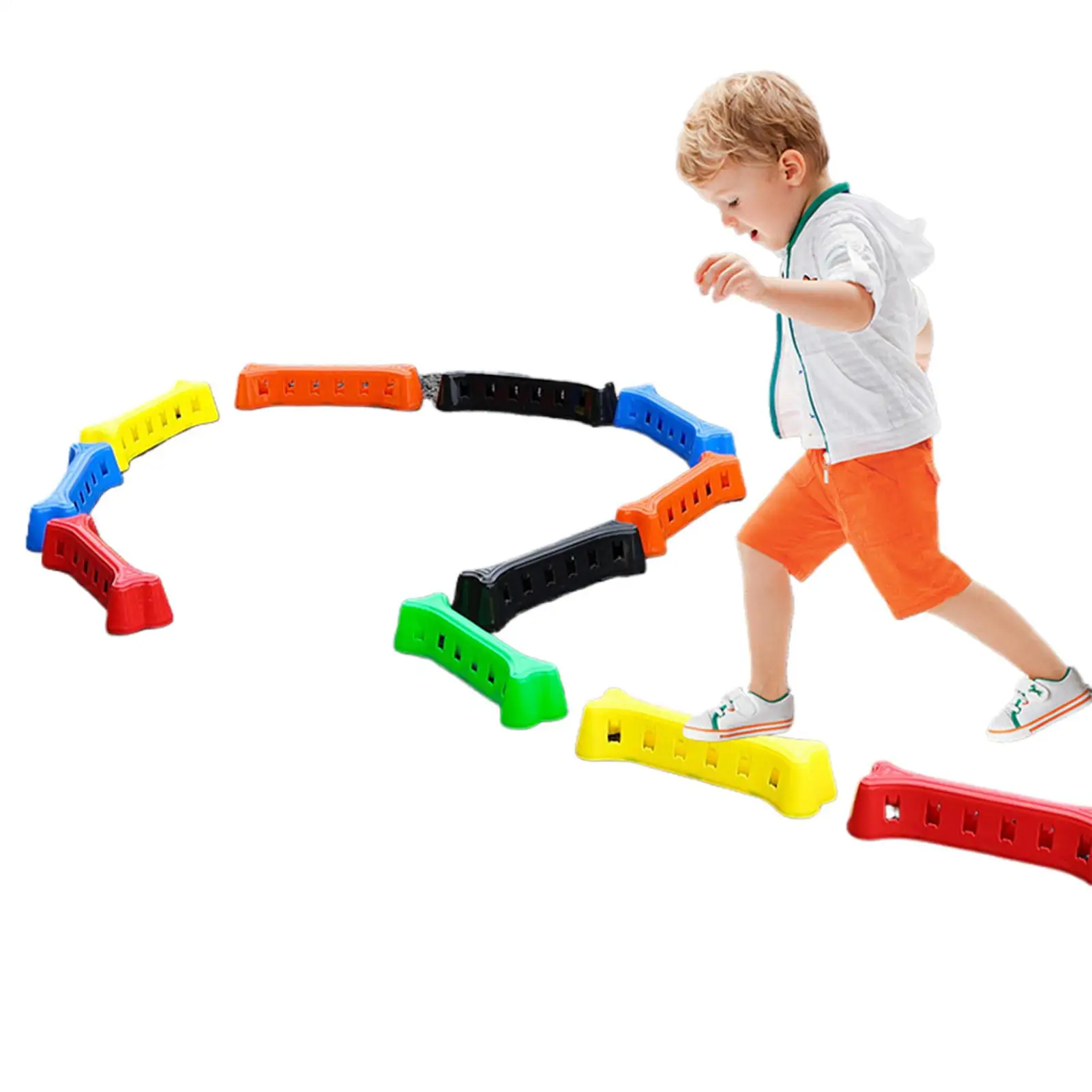 

Kids Balance Beam Non-Slip Educational Stackable Fun Board Kids Stepping Stones For Motor Skills Active Play Home Classroom