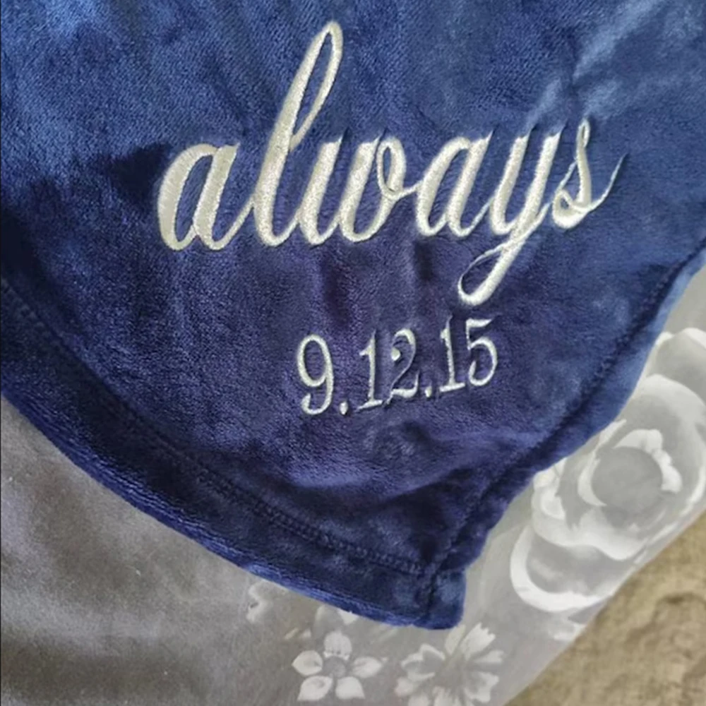 

Personalized Name Thick Winter Velvet Blanket Custom Flannel Bed Sheet Air Conditioning Cover Blanket Baby Shower Gift Blankets