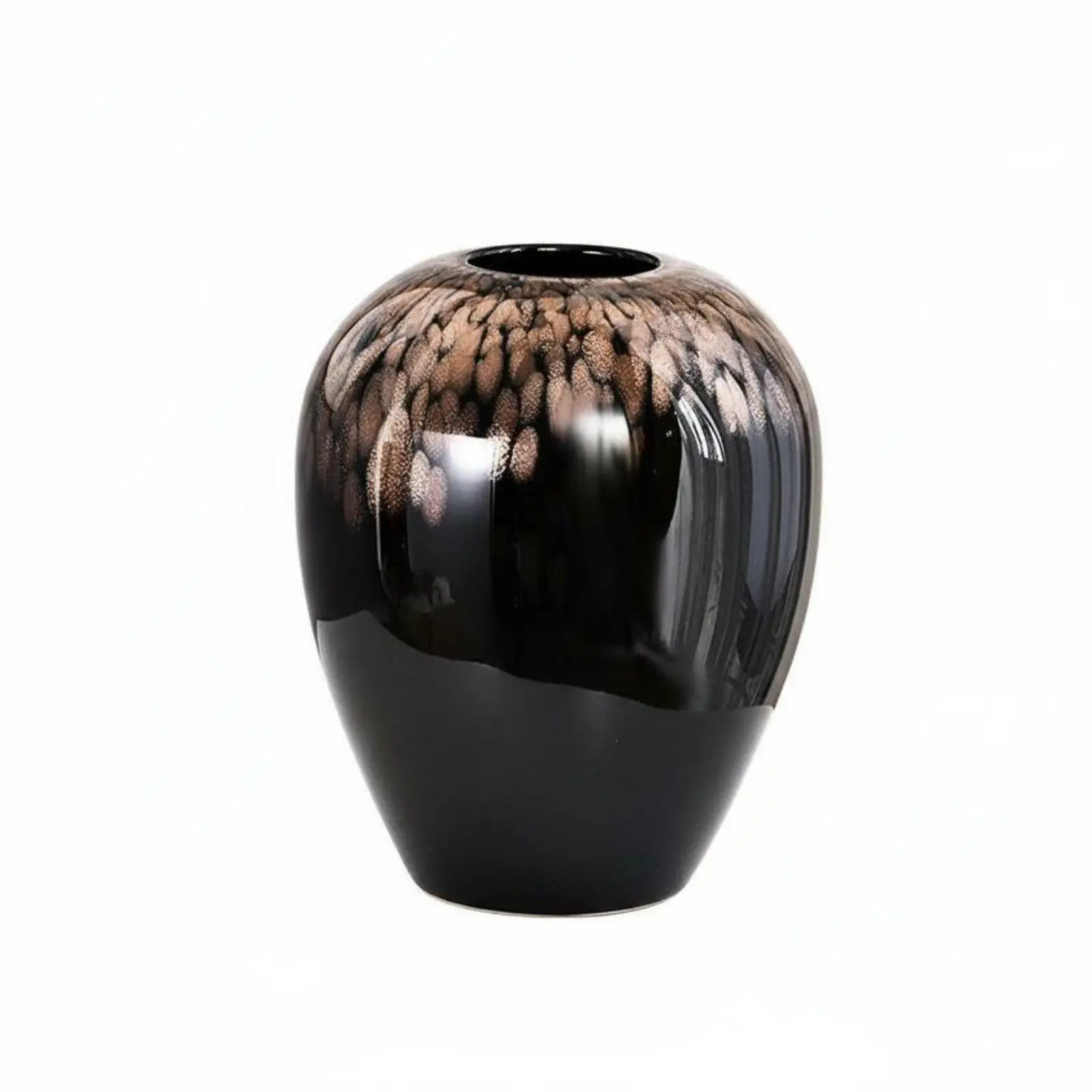 Modern Decorative Vase Colored Glass Hand Blown Feather Pattern Gradient Finish Luxury Home Decor for Fresh Dried Bouquets