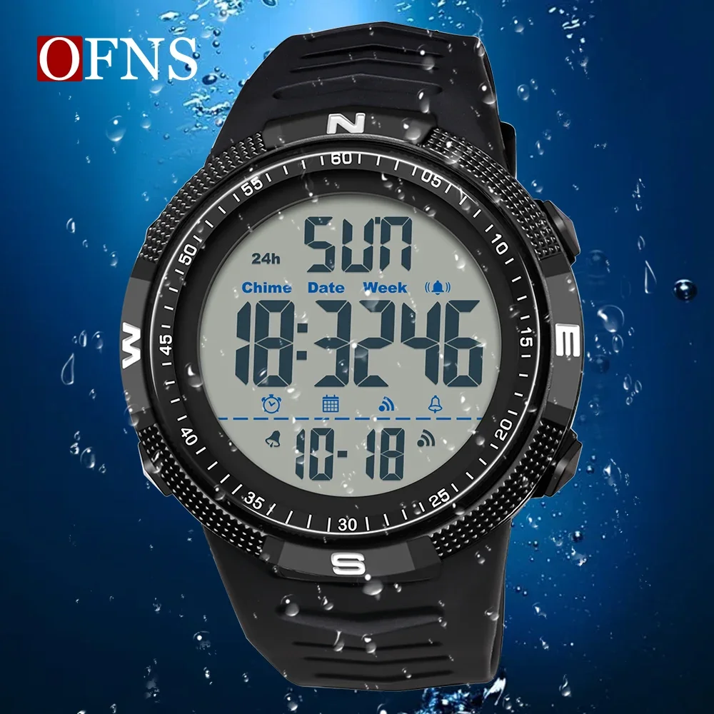 

OFNS New 6014 Electronic Form Movement Fashionable and Trendy Men's High School Student Watch Night Glow Waterproof Watches