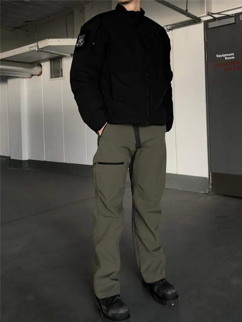 

GTAL Men's Tee-Proof Casual Pants Outdoor Workwear Mountain Climbing Sports Spring-Autumn Straight Leg Zipper mid Waist