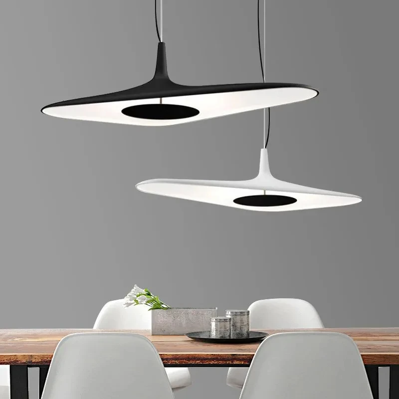 Imagem -03 - Italiano Criativo Mesa de Jantar Irregular Pendant Light Sala de Estar Sala de Jantar Preto e Branco Pendant Light Cozinha Ilha