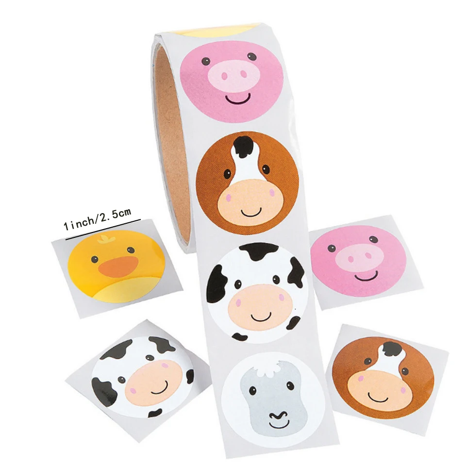 6PCS Carton Farmland Animal Candy Bags Paper Crafts Kraft\'s Packaging Bag for Kids Farm Themed Animal Birthday Party Supplies