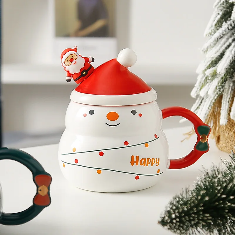 Ceramic Christmas Mug Nordic Style Large Capacity Snowman Santa Tree Gift Creative