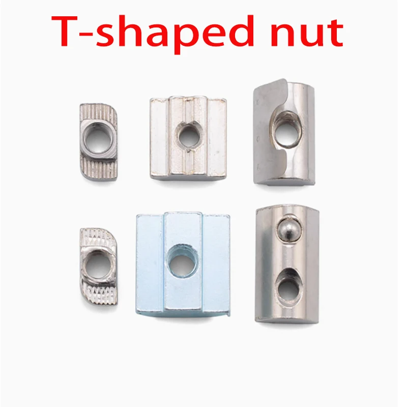 

M3 M4 M5 M6 M8 M10 T Block Square nuts T-Track Sliding Hammer Nut for Fastener Aluminum Profile 2020 3030 4040 4545