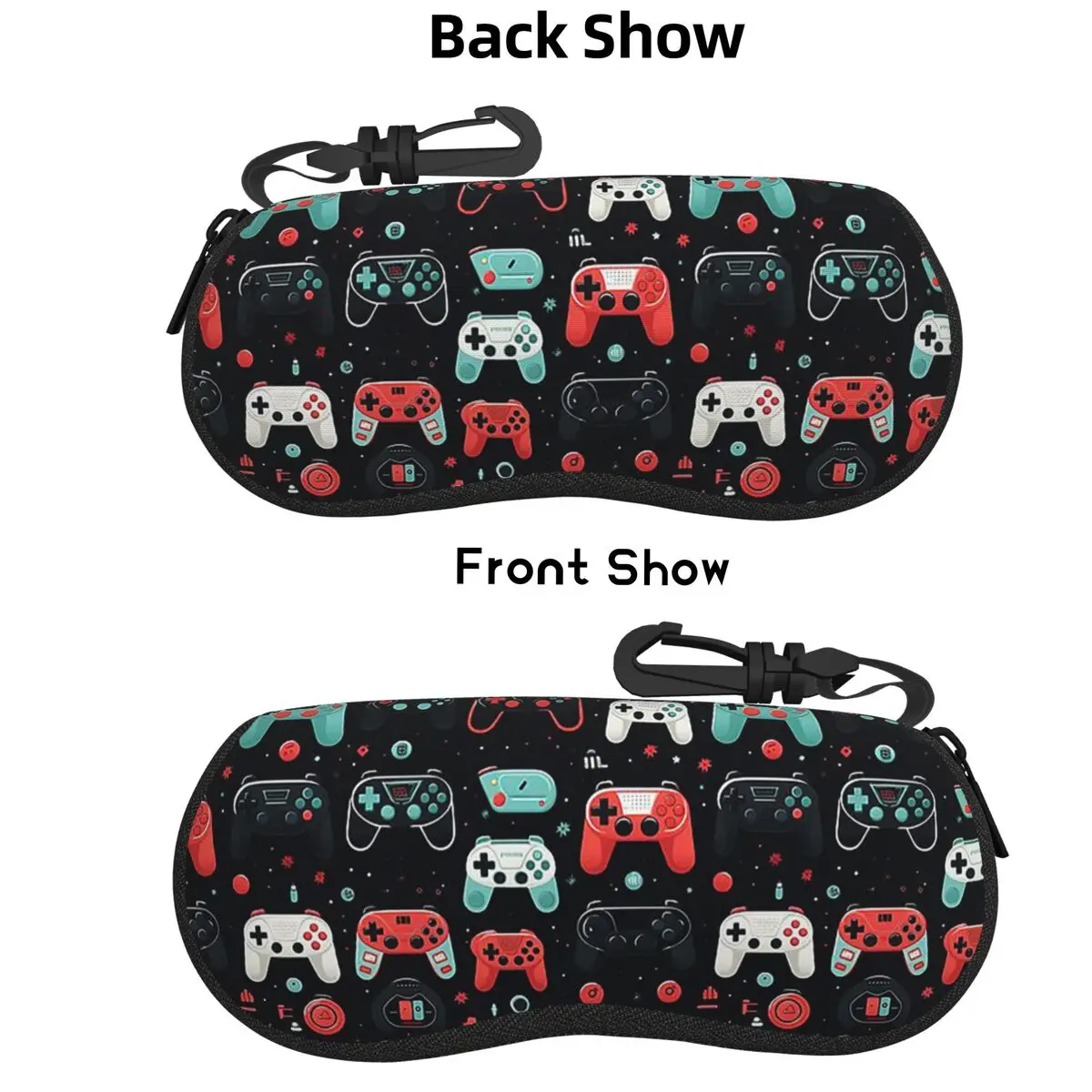 

Gaming Pattern - Game Controllers Shell Glasses Case Protector Sunglasses Box Women Men Soft Eyeglasses Bag Pouch