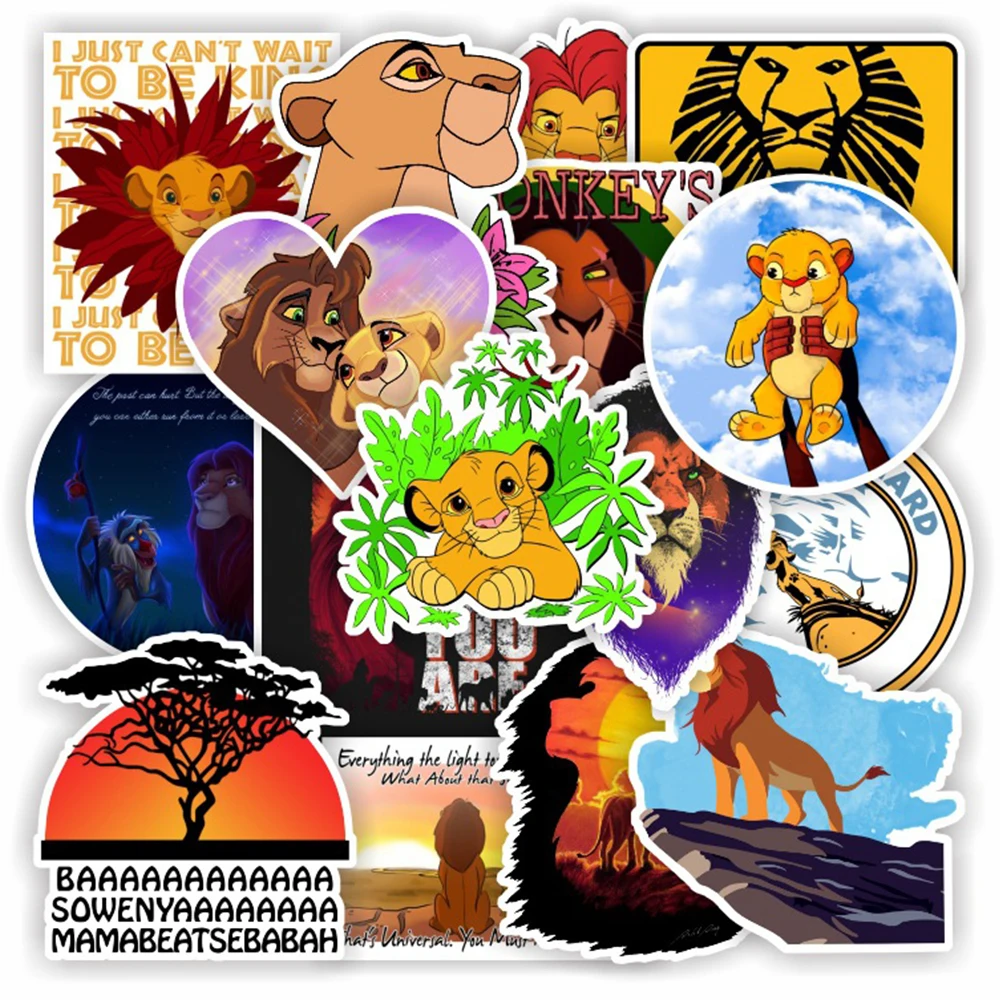 10/30/50pcs Disney The Lion King Cartoon Stickers DIY Phone Bicycle Laptop Skateboard Cool Anime Graffiti Decals Fun for Kid Toy