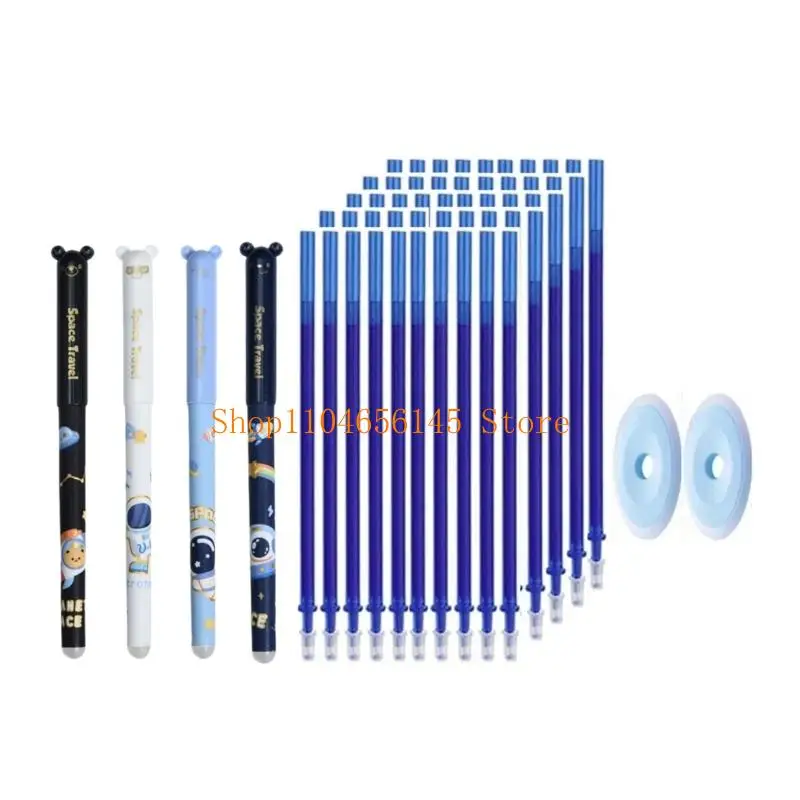 

5asd, 4 шт., стираемая гелевая ручка со сменными стержнями, ластик, многоразовая гелевая ручка, кончик иглы 0,5 мм