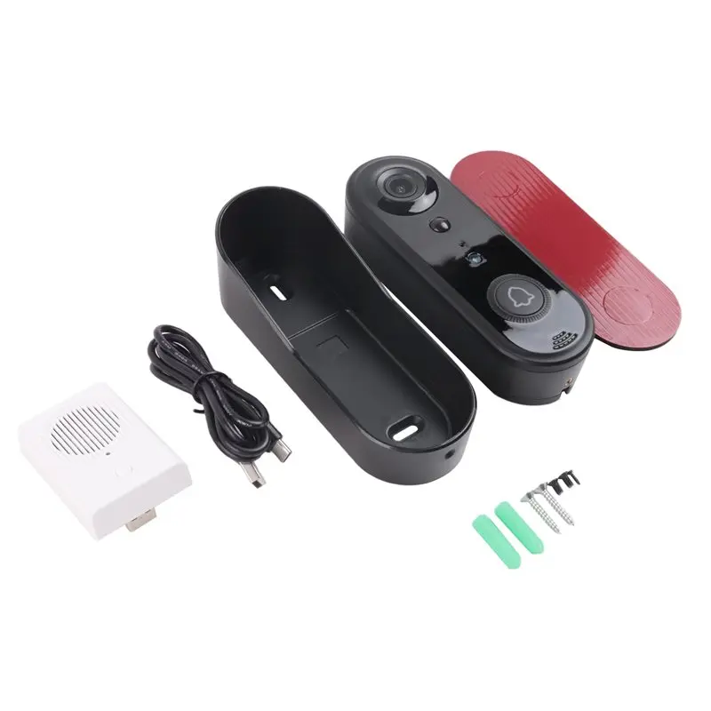 B69C IP66 Weatherproof Doorbell Camera Wireless, Motion Detection, 2 Way Audio, No Monthly Fee, Video Doorbell With Chime