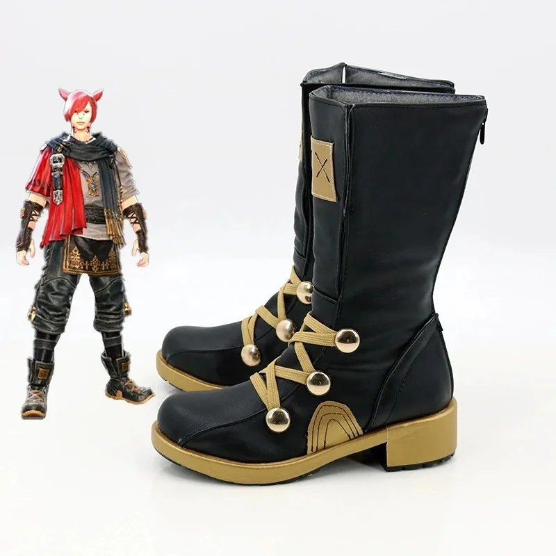 Sepatu Boots Cosplay Game Anime Final Fantasy XIV FF14 GTia Naha Kostum Pesta Karnaval Halloween