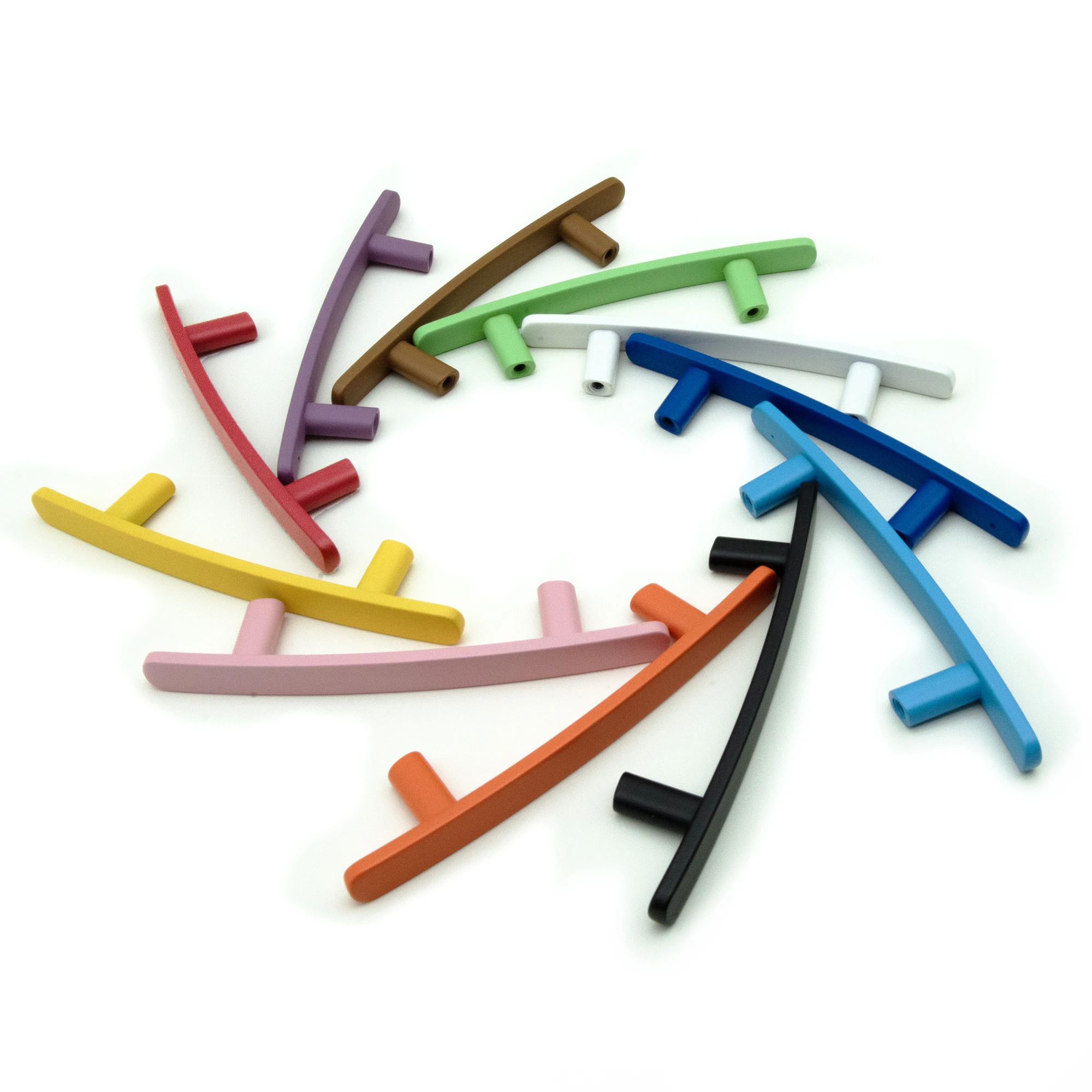 5PCS Colorful Handles for Cabinets and Drawers Simple Wardrobe Pulls for Children's Room Modern Zinc Alloy Furniture Hardware