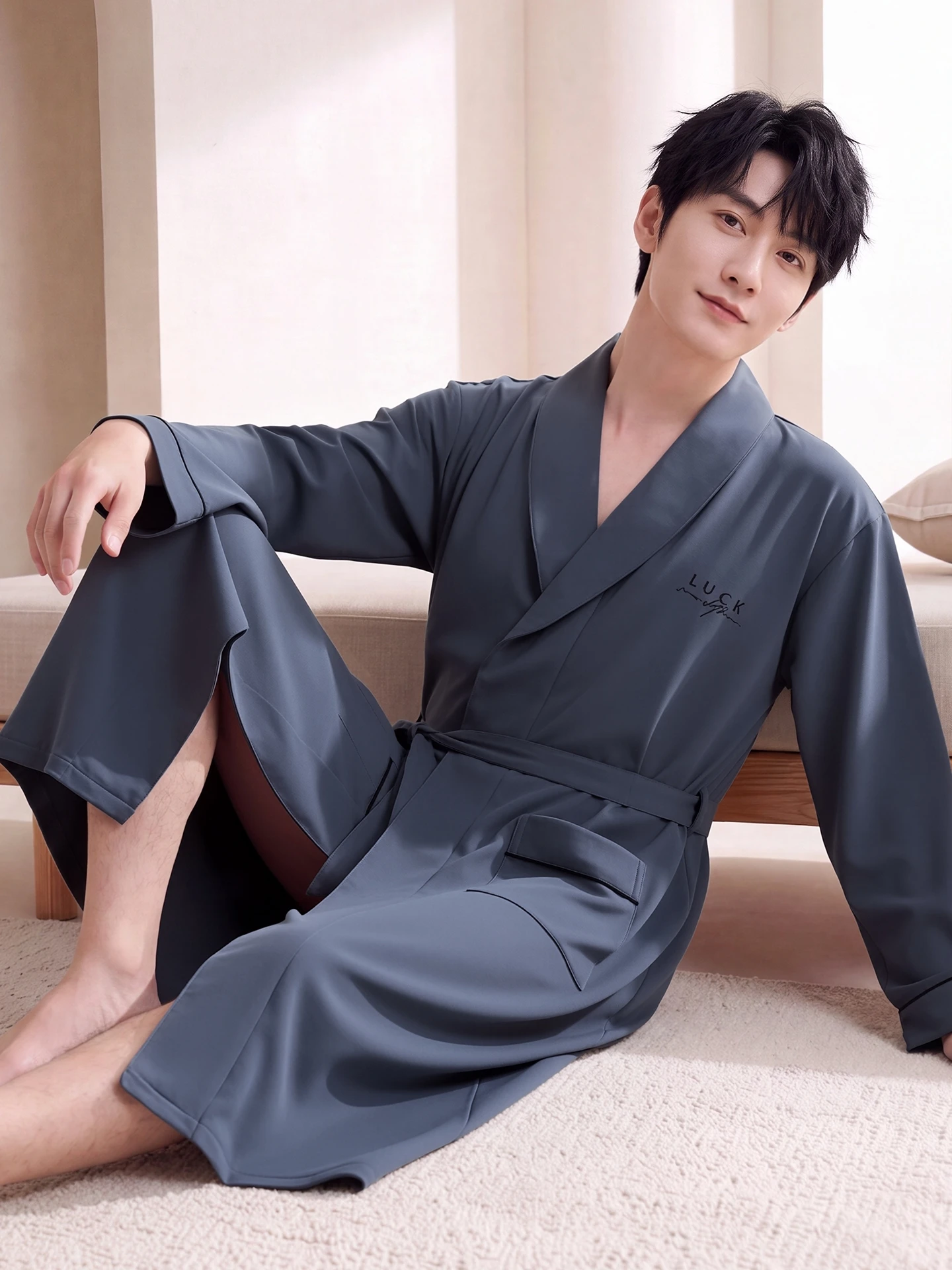 pbeno-pure-cotton-men's-loose-long-sleeve-home-clothes-sleepwear-robe-bathrobe-antibacterial-odorless-youth-home-leisure-robe