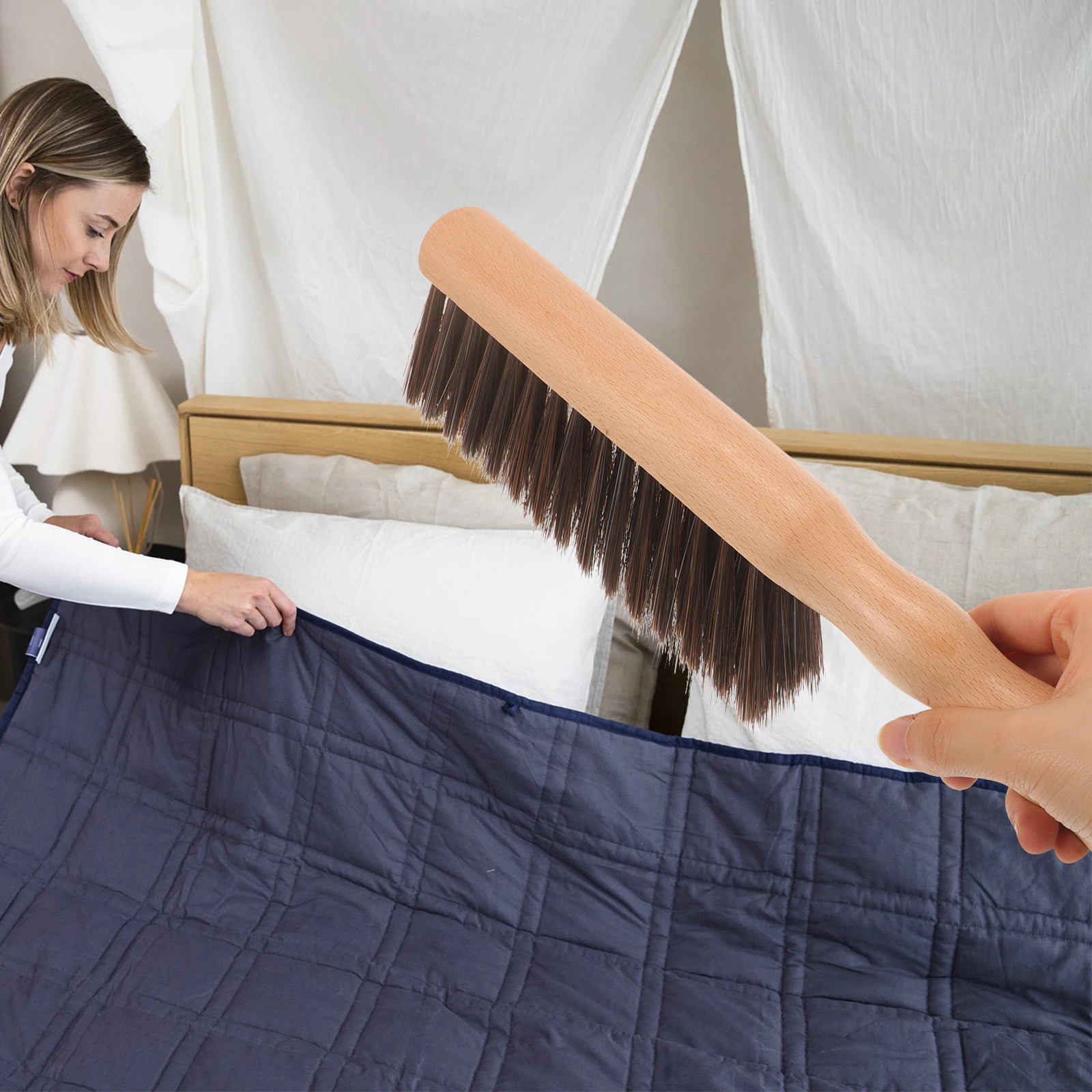 فرشاة يدوية للمدفأة، مواد خشبية للحيوانات الأليفة، قبضة مريحة، أداة تنظيف متعددة الاستخدامات، فرشاة رف شواء الموقد