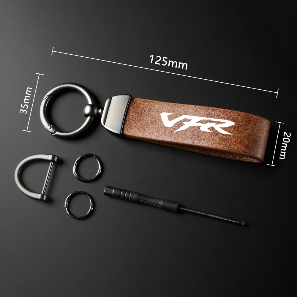 High-Grade leather Motorcycle Keychain Holder Keyring For HONDA VFR 400 750 800 800F Fi/W1 VTEC 1200F 1200X Crosstourer 1200