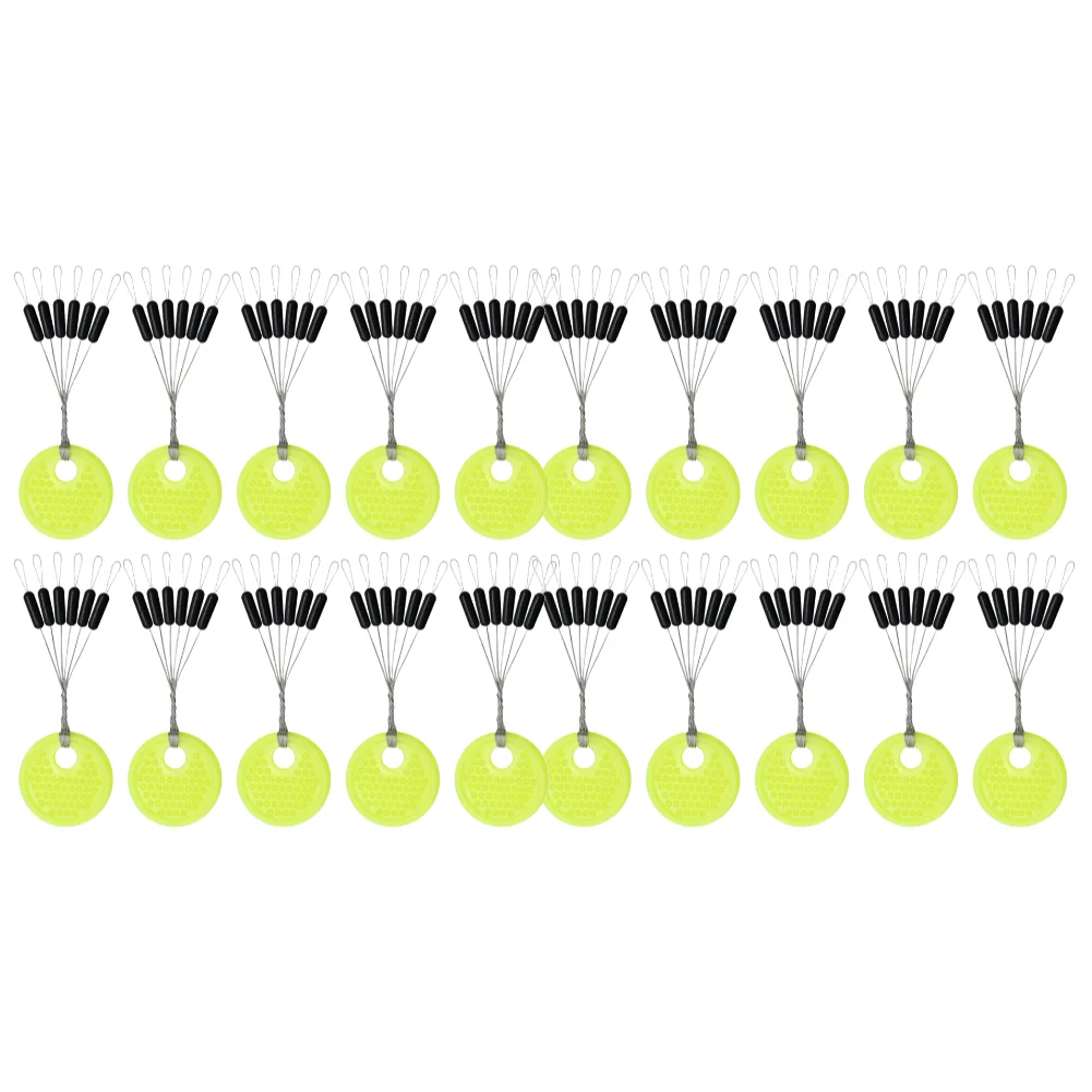 60/120 Stuks 10/20 Groep Set Rubber Siliconen Space Bean Zeekarper Vliegvissen Zwart Rubber Ovale Stop Vissen Float Vissen Bobber