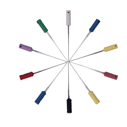 Imagen 2 del producto 10 unids/pack AZDENT 25mm limas de conducto radicular Dental aguja de limpieza Broches cuadrados Broches de púas para limpieza de raíces