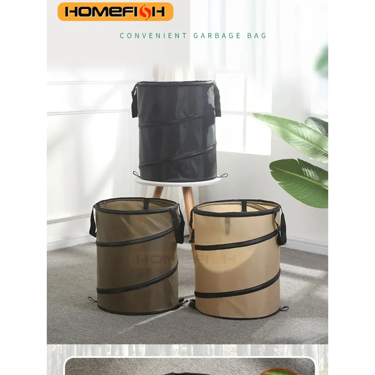 

1pc Pop-up Trash Can, Outdoor Portable Camping Folding Trash Can Camping Trash Can Gardening Garden Garbage Bag Garden Leaf Buck
