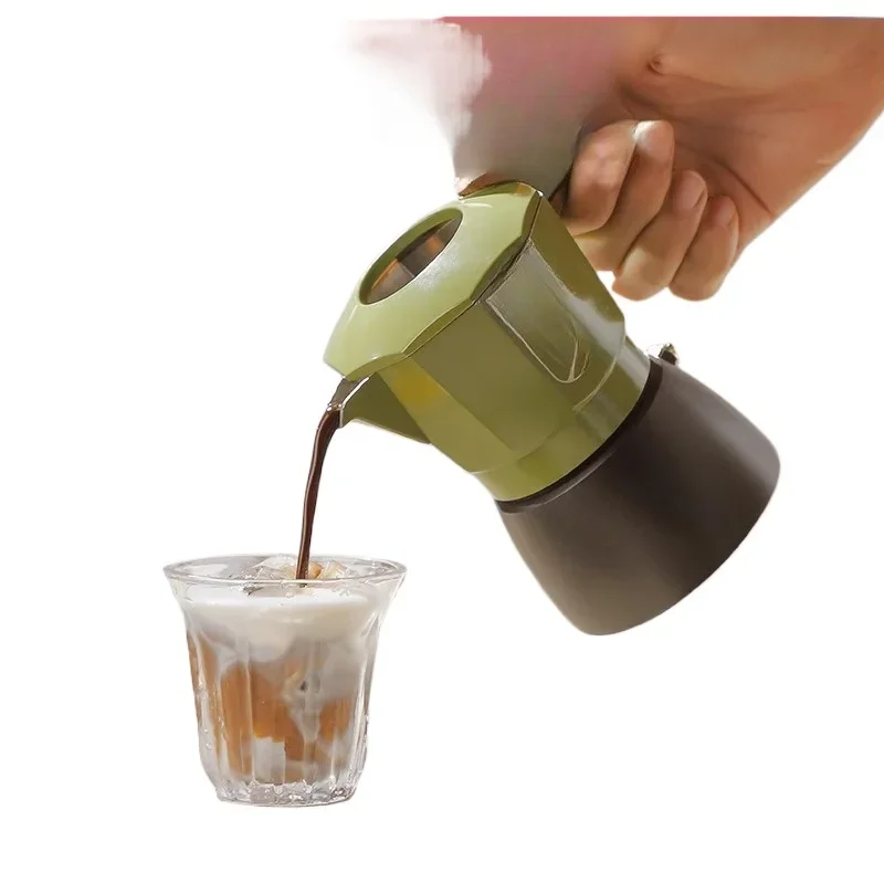 

Double valve mocha pot household concentrated small hand brewed coffee pot set coffee utensils