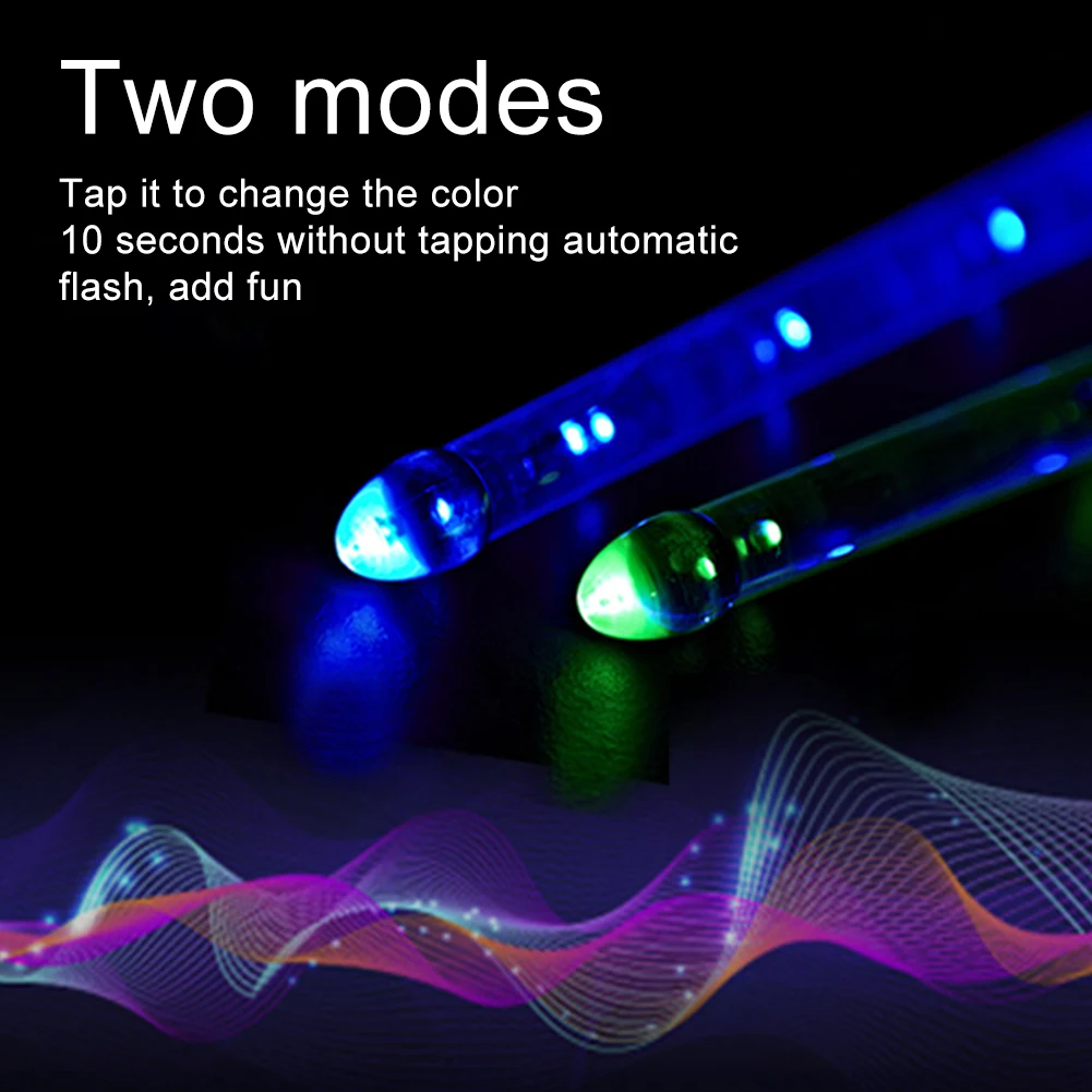 LED تضيء عصي طبلة 15 لون تغيير عصي طبلة بلاستيكية قابلة للشحن المهنية أفخاذ باردة للبالغين الطبولين