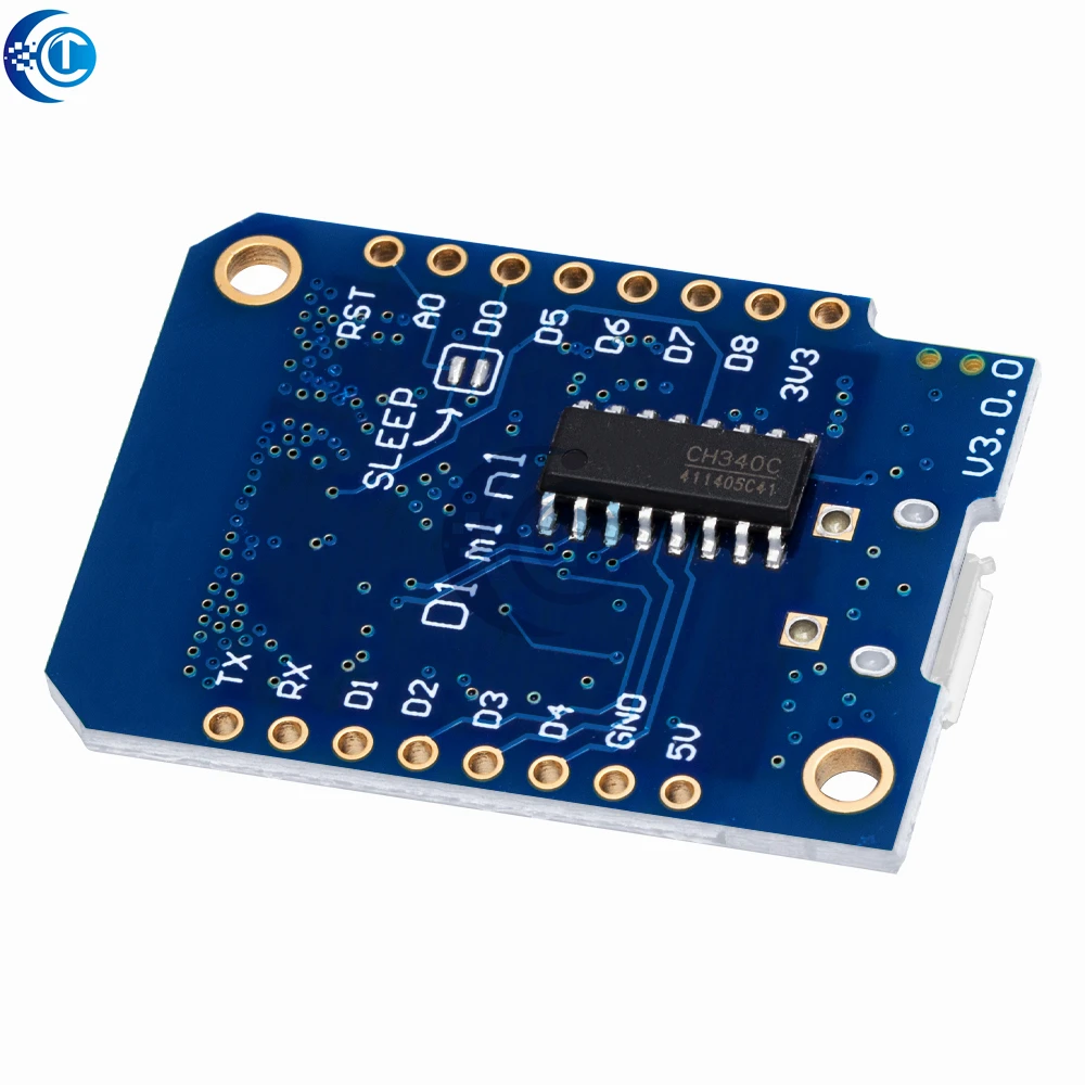 4MB WiFi IoT ESP8266 Module - Wemos D1 Mini V3.0.0 CH340G Board for Arduino, NodeMCU & MicroPython Projects
