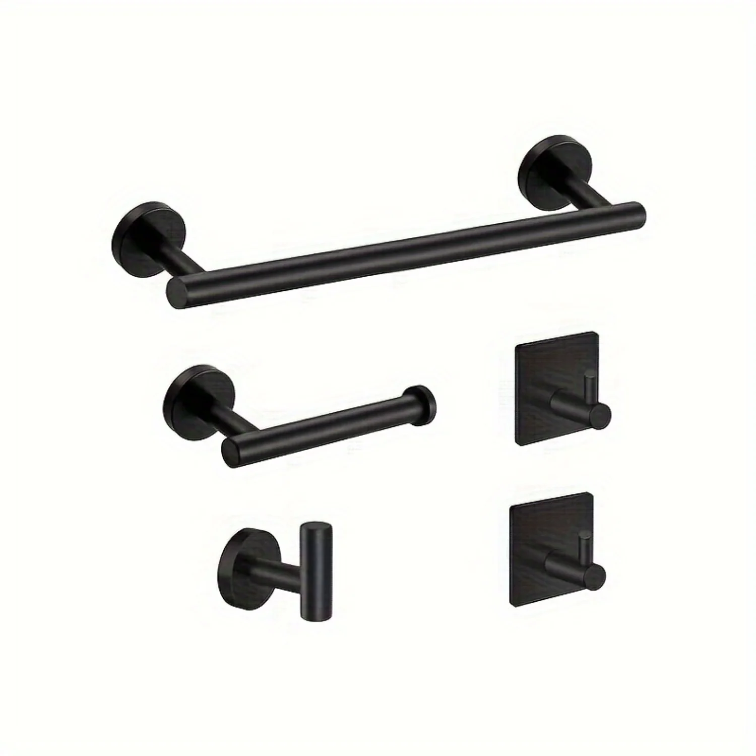 5pcs Bathroom Accessories Set, Including Towel , Toilet Paper Holder And 3 Robe Towel , Wall Mounted Stainless Steel Towel Rack 