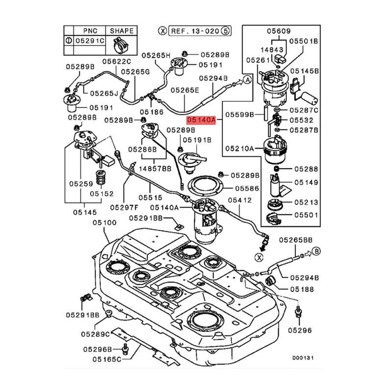 SP4155M for Mitsubishi Outlander Airtrek 2.4L 2005-2006 4G69 Engine Gasoline Pump Delivery Module 1760A097 1760A016