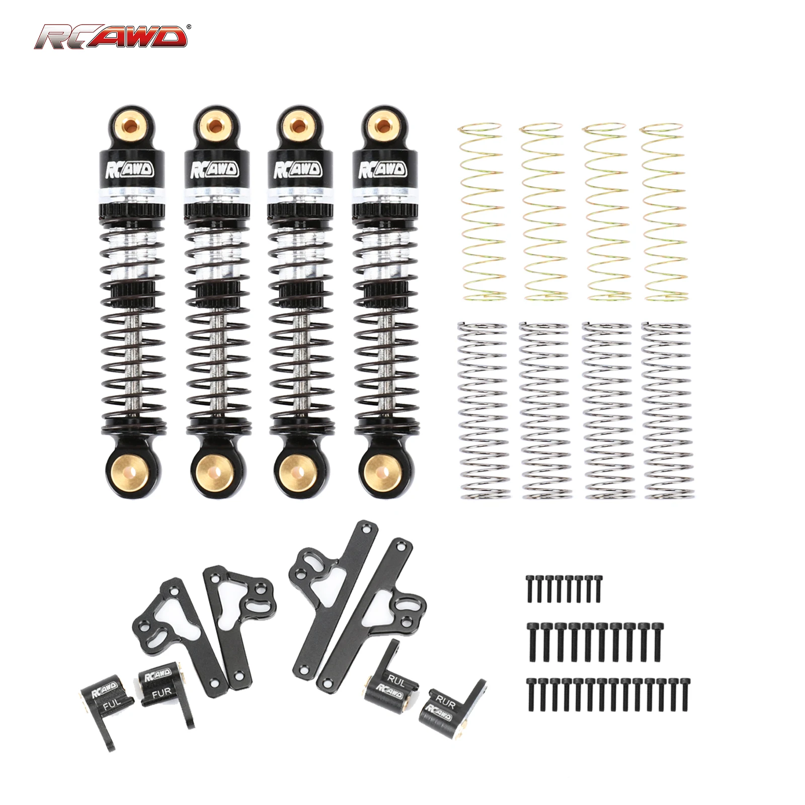 RCAWD Alloy shock absorber set + Increase itinerary activity shock fixed seat for Axial 1/24  SCX24 crawlers upgrades part