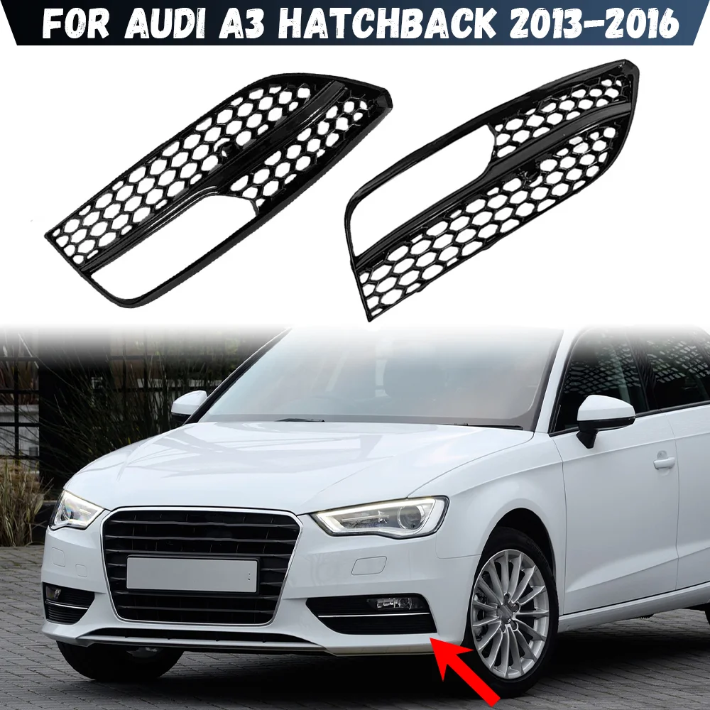 

Fog Light Lamp Grill Cover Honeycomb Hex Front Grille Grill For Audi A3 Hatchback 2013 2014 2015 2016 8V3807681 8V3807682