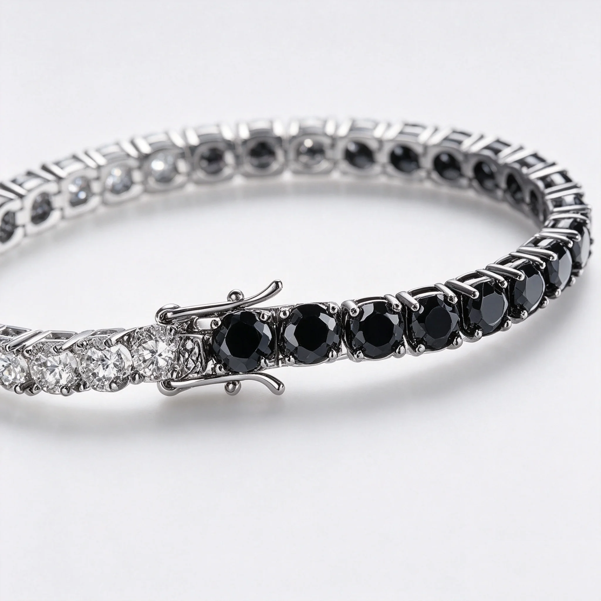 3mm 4mm 5mm 6,5mm Schwarz-Weiß – Moissanite Tennis Bracelet 925 Sterling Bewertung und Preis