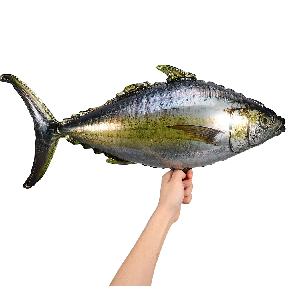 

10pcs Inflatable Tuna Balloons Aluminum Foil 3D Realistic Design Fishing Party Decorations Ocean Theme Pool Party Supplies