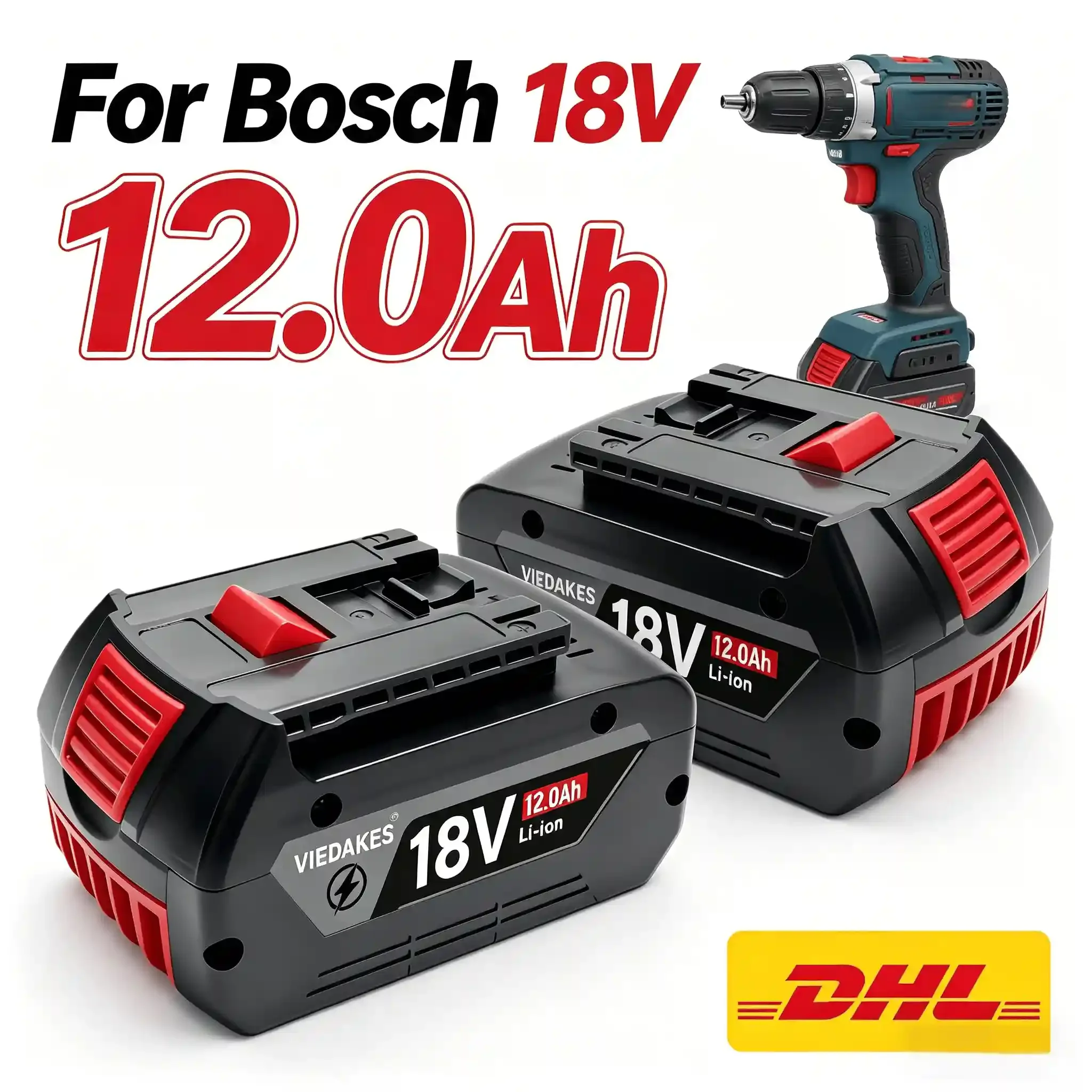 

Аккумулятор 18В 12.0Ач для Bosch 18В BAT618G с LED-индикатором ProCORE 18V, сменный аккумулятор для электроинструмента