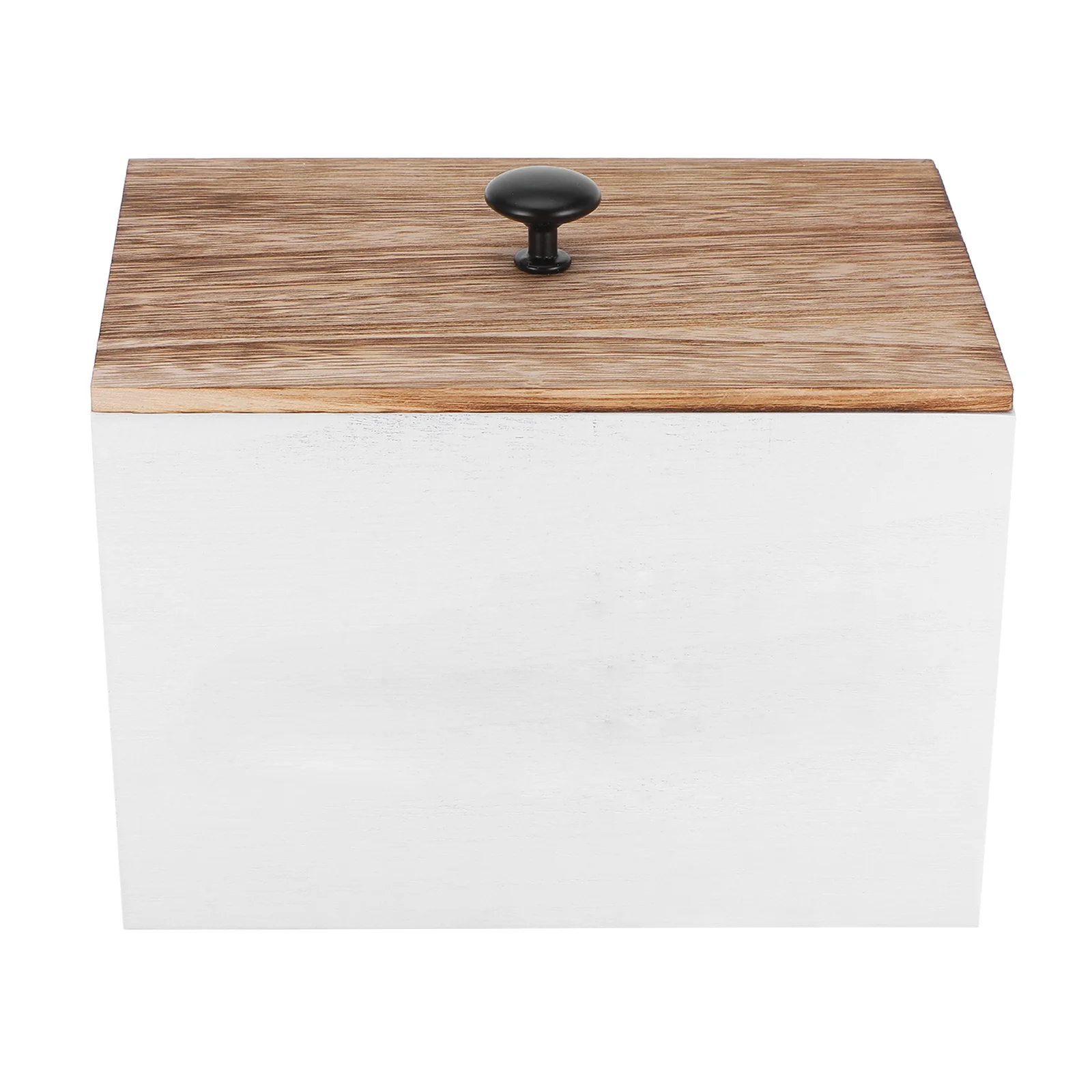 

Cotton Swabs Holder Wooden Large 3-Compartment Storage Box Lid Organizer Cotton Pads Box Makeup Vanity Organizer